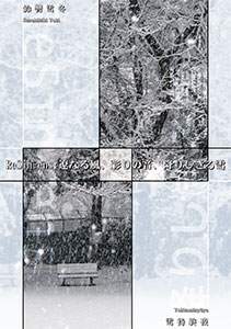 【画像・サムネイル】 降りしきる雪を背景に、しっかりとした明朝体で横書きにタイトルが書かれた、青色を基調とした表紙